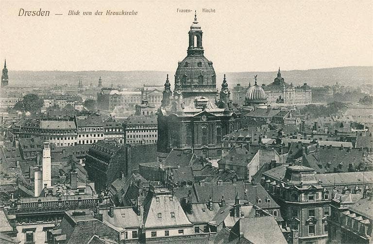 Found Image Press - Vente Affiche d'art - Impression d'art MF-652 Vue d'ensemble de la vieille ville de Dresde, Allemagne0