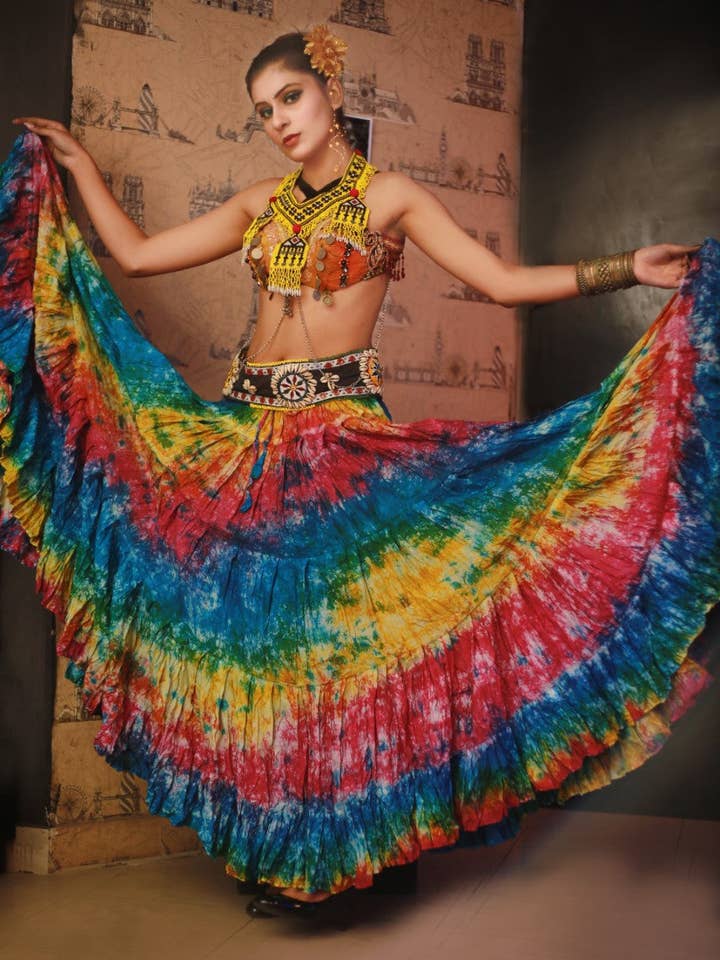 Jupe Multi Tie Dye pour la vente par Senoritas Tribal Designs