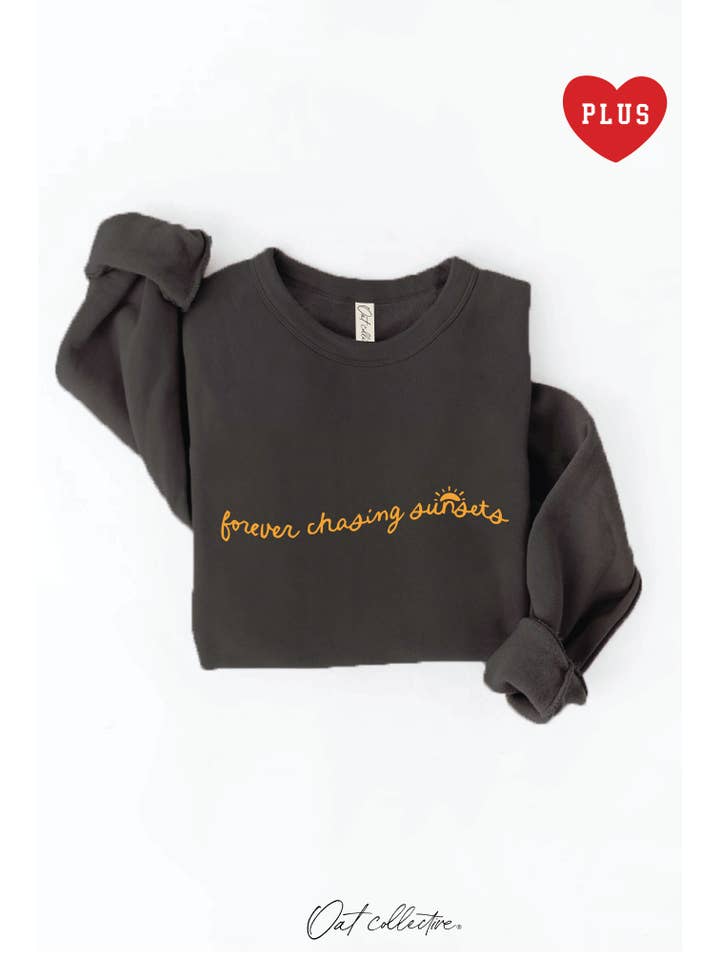 OAT COLLECTIVE - Wholesale Graphic Sweatshirt - Women's - FOREVER CHASING SUNSETS Plus Graphic Sweatshirt12