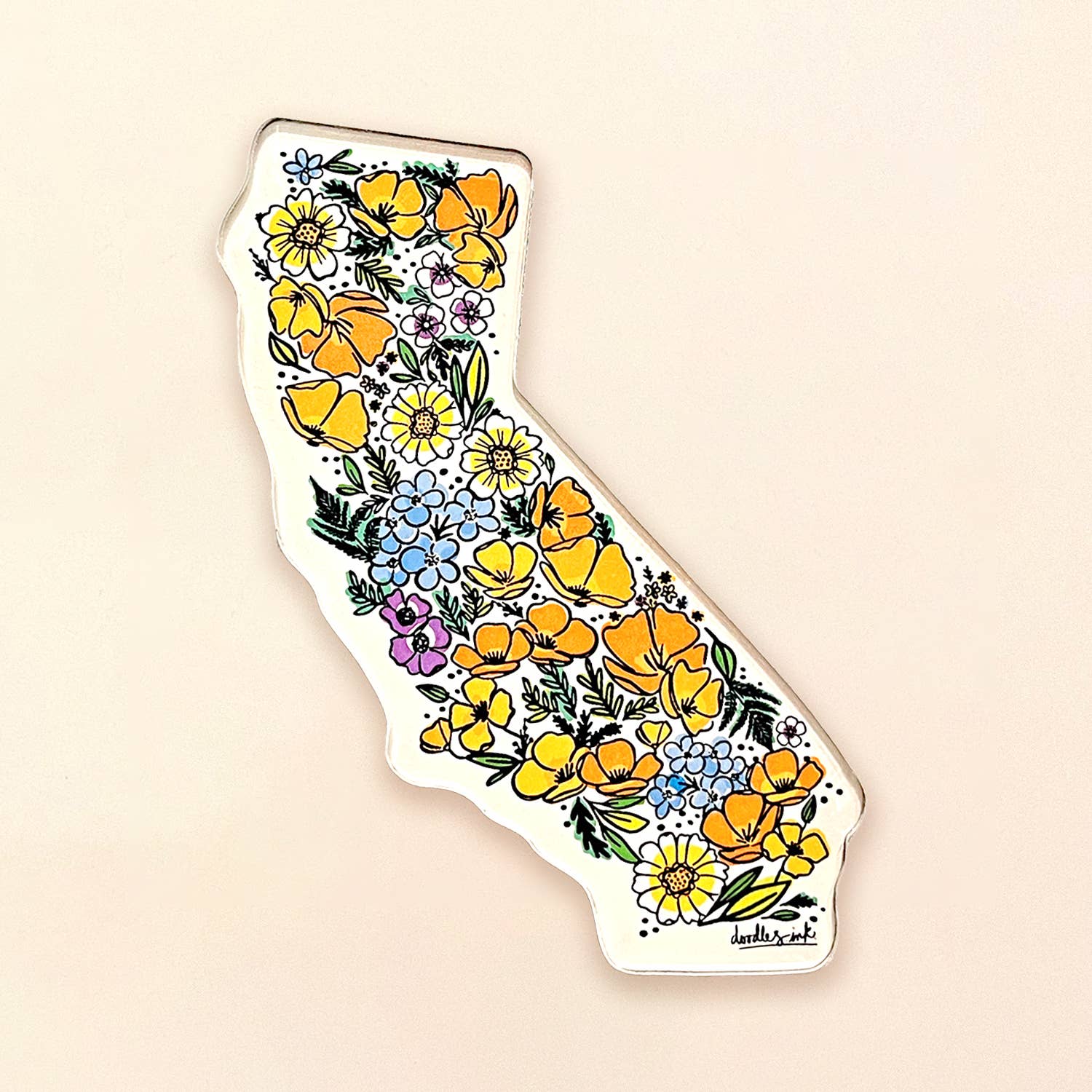 doodles.ink. - Wholesale Magnet - California Wildflower Magnet