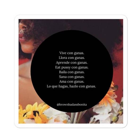 Vive Con Ganas Stickers for wholesale by Badass x Bonita