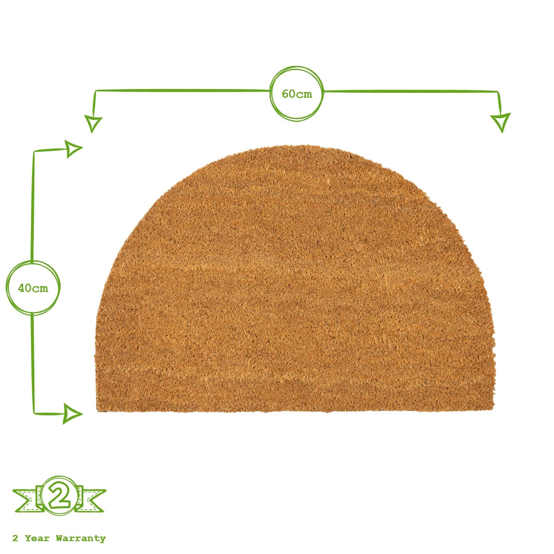 Rinkit Ltd - Wholesale Door Mat - Nicola Spring Coir Half Moon Door Mat - 60 x 40cm - Plain3