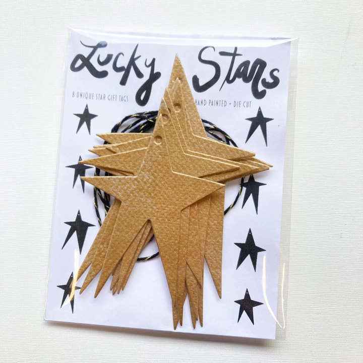 Mirthos Paper - Wholesale Gift Tag - Lucky Stars - Gold Gift Tag, Ornament, Banner