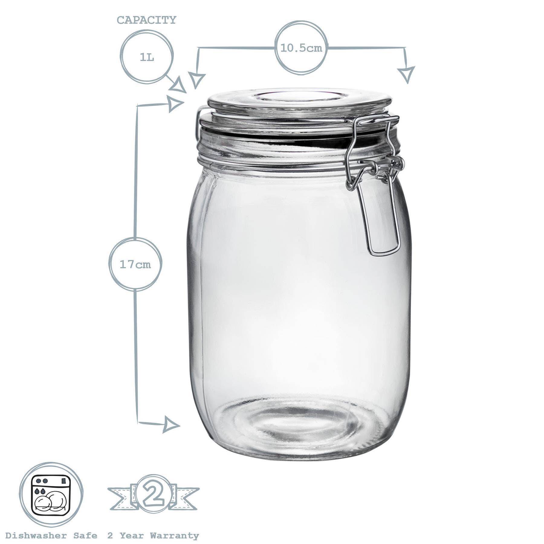 Rinkit Ltd – wholesale Jar – Argon Tableware Glass Storage Jar - 1 Litre - Black Seal5