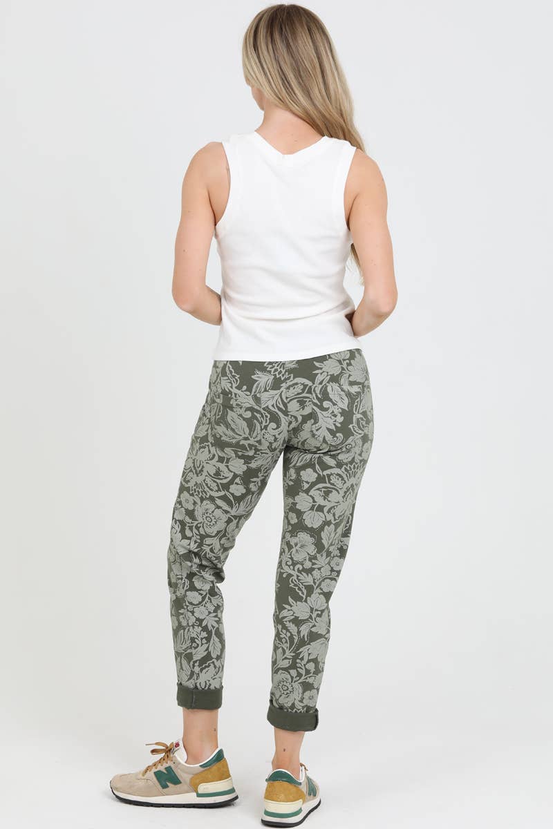 Nostalgia - Wholesale Pants - Women's - NP746-BW74 FLORAL PRINT JOGGER PANTS10