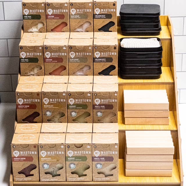 Soap Display for wholesale by Madison Soap Co