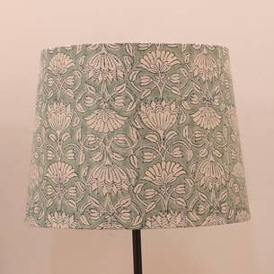 Block print linen Lampshade - Ulta sidha kamal voor wholesale door Fabdivine