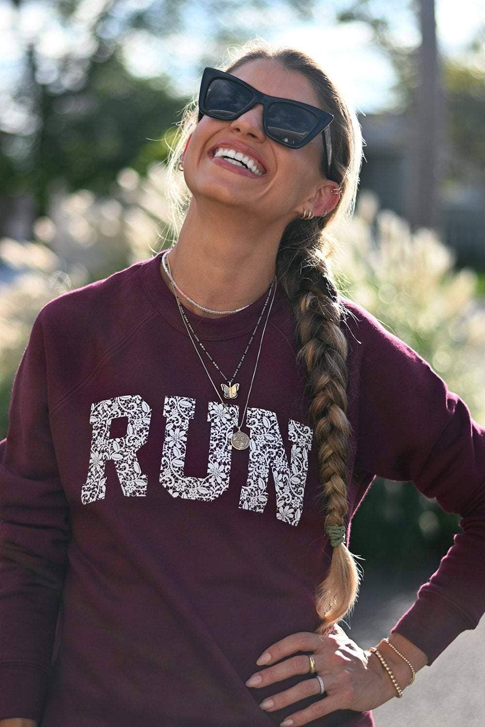 Sarah Marie Running Co - Wholesale Graphic Sweatshirt - Women's - RUN Lace Sweatshirt3