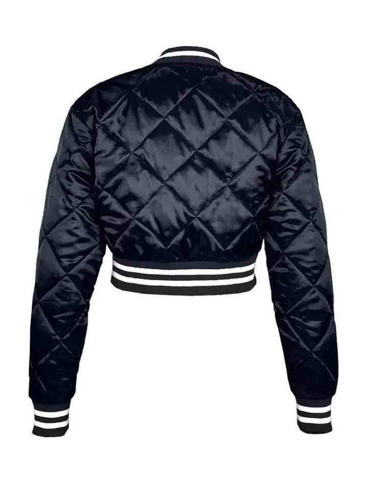 Flarix - Wholesale Bomber Jacket - Women's - letter patch quilted puffer bomber jacket13
