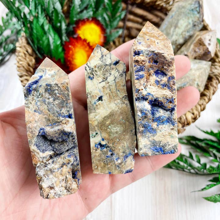 Ewelina Pas Jewelry - Wholesale Spiritual Stone/Crystal - 2.5-3inch Azurite Polished Raw Tower