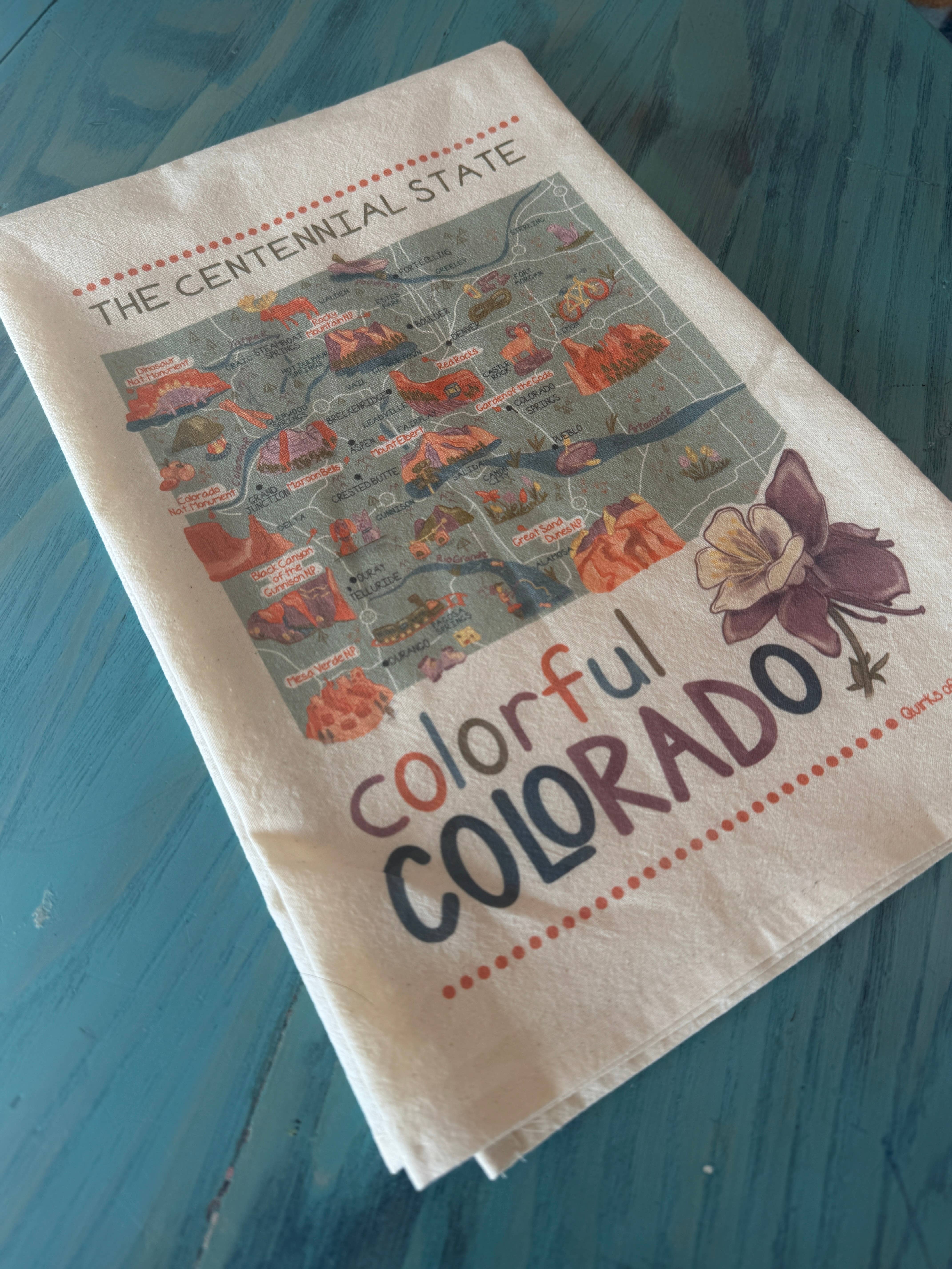 Quirks of Art co. - Wholesale Tea Towel - Flour Sack Tea Towel | Colorful Colorado2