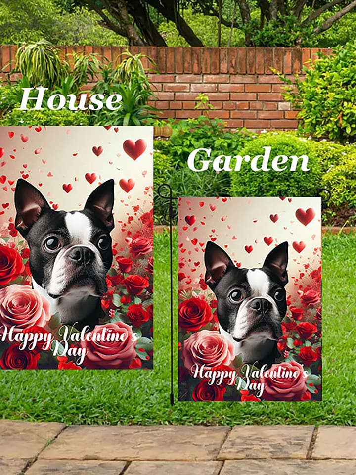 Boston Terrier - Drapeau de Maison Valentine pour la vente par Best of Breed Products