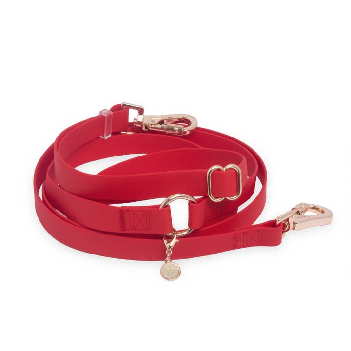 SUNNY TAILS - Wholesale Pet Leash - Dog - Cherry Red 4-in-1 Wide Convertible Hands Free Cloud Dog Leas