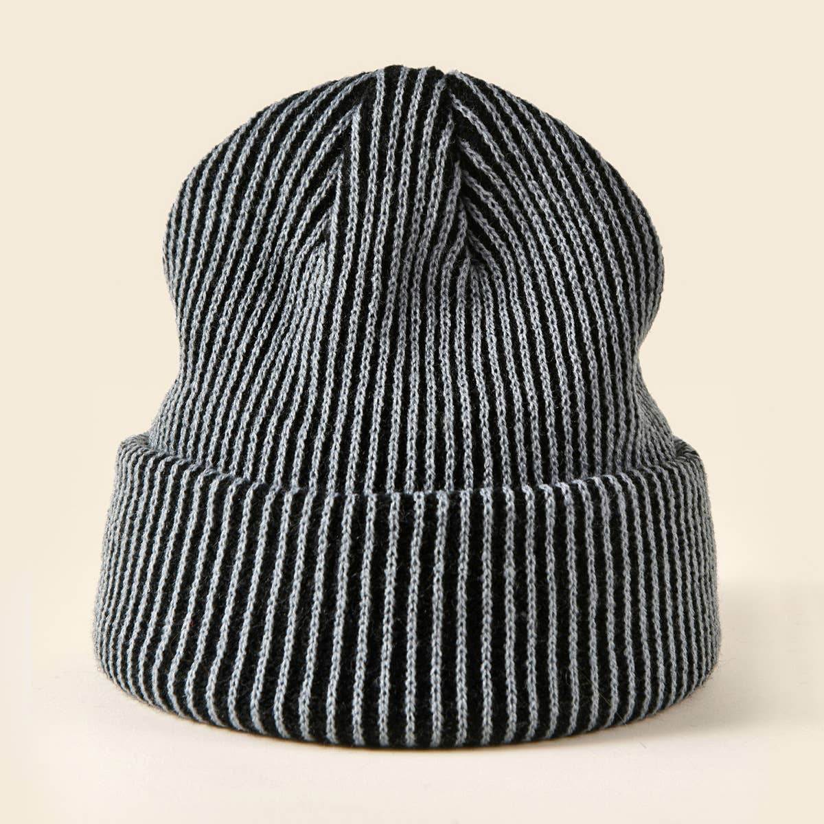 MKS America - Wholesale Beanie - Women's - Chic curled hat striped beanie5