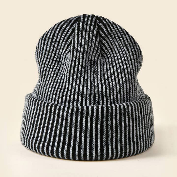MKS America - Wholesale Beanie - Women's - Chic curled hat striped beanie5