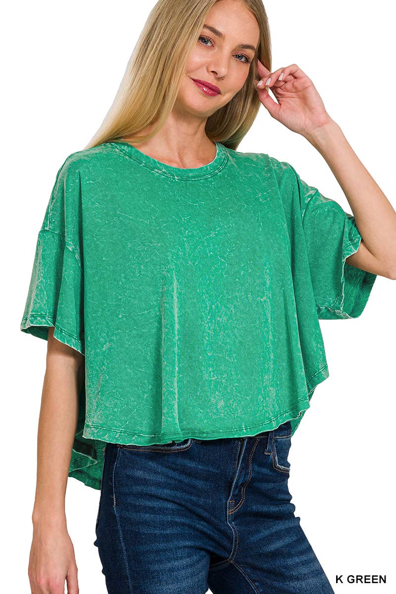 42POPS – wholesale T-shirt – women's – "._ SI-25351 Vintage Washed Short Sleeve Top As shown45