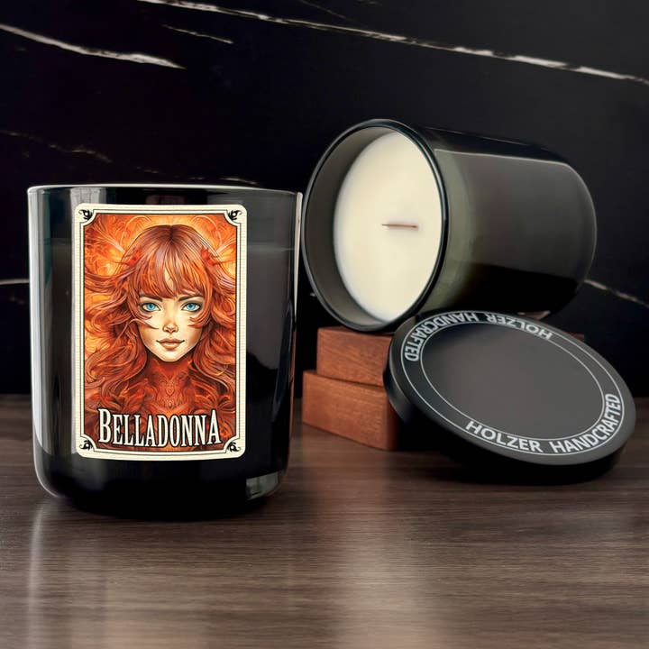 Holzer Handcrafted ® - Wholesale Jar/Filled Candle - Custom Label | Wood Wick Candle | Coconut Soy Wax | 12 oz Glass Vessel with Lid | Customized Label | Private Label | Co-branded | Handmade1