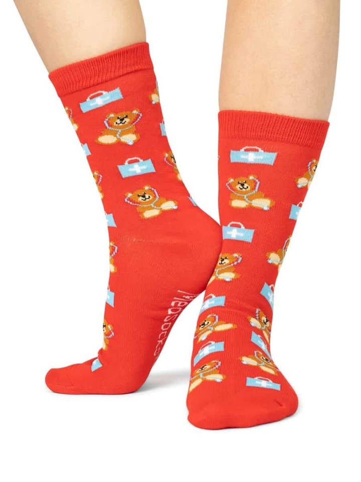 Meddy Bear Sokken Rood for wholesale by MedSocks