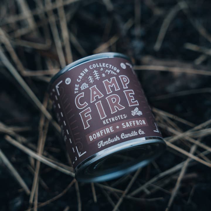 Ambush Candle Co. - Wholesale Travel Candles - Campfire | Bonfire + Saffron 8oz Soy Candle3