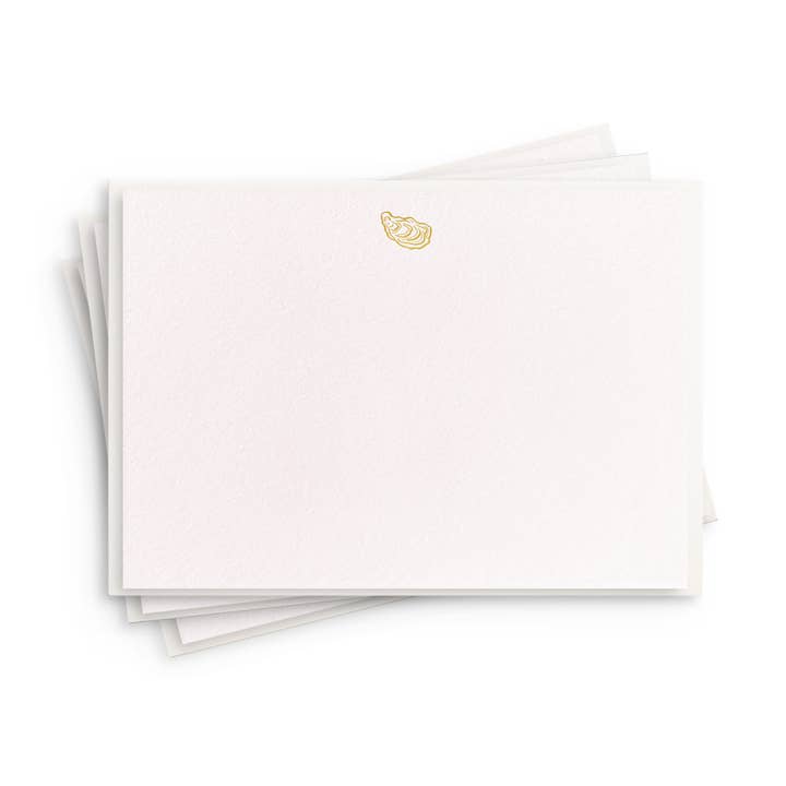 Oyster Fancy Flat - Foil Box Set of 8 Stationery for wholesale by Dahlia Press