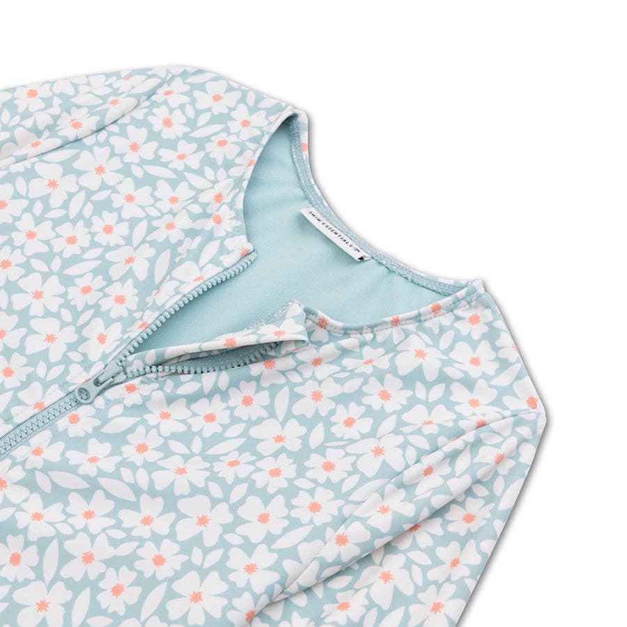 Swim Essentials - Vendita all'ingrosso Costume intero - Bambini - Costume da bagno UV a maniche lunghe per bambina con stampa fiori verdi Swim Essentials2