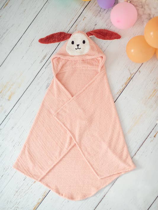 Roze badcape met konijnenkapje voor wholesale door Crochetts