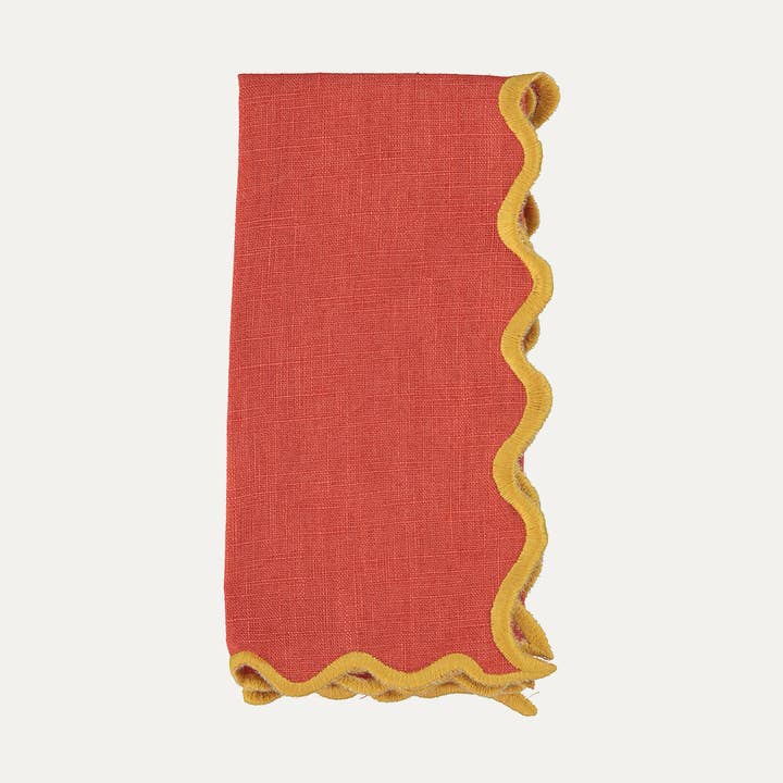 Mariaida Home - Wholesale Dinner & Cloth Napkin - Vila Napkin, Terracotta with Yellow0