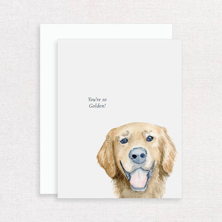Korynne and Company - Wholesale Everyday Greeting Card - You're So Golden! Dog Greeting Card