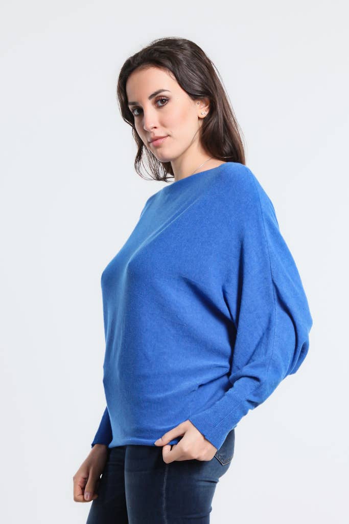TINA Stephens Italy/Tees By Tina – Engroshandel Pullover - Dame – Mylah seriøst blød batwing sweater (BLS413)51
