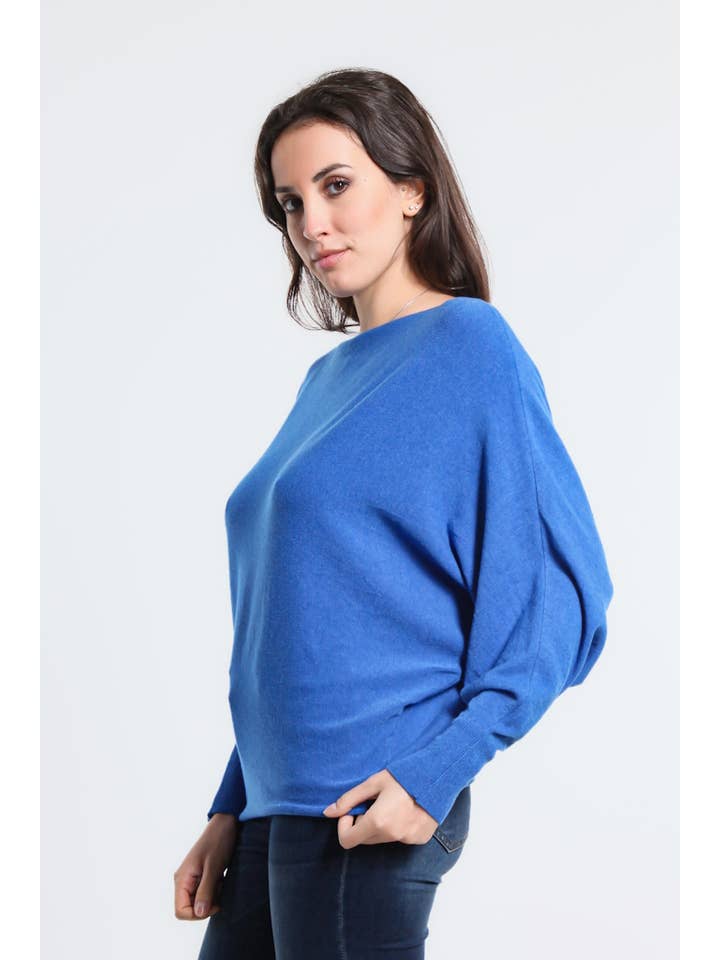 TINA Stephens Italy/Tees By Tina – Großhandel Strickpullover – Damen – Mylah Seriously Weicher Fledermaus-Pullover (BLS413)51