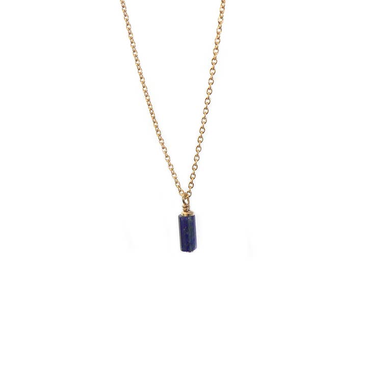 Natural blue lapis lazuli stone necklace - Mini Memory for wholesale by Aura bijoux