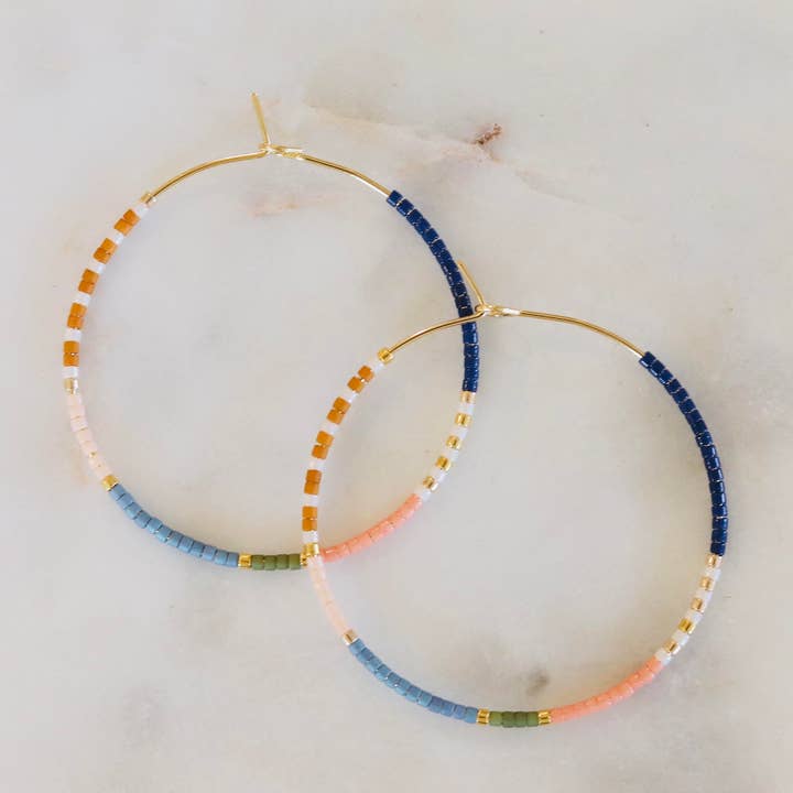 Pocket Full of Posies // miyuki glass beaded hoop earrings for wholesale by Girls Day Out by Amy Houston