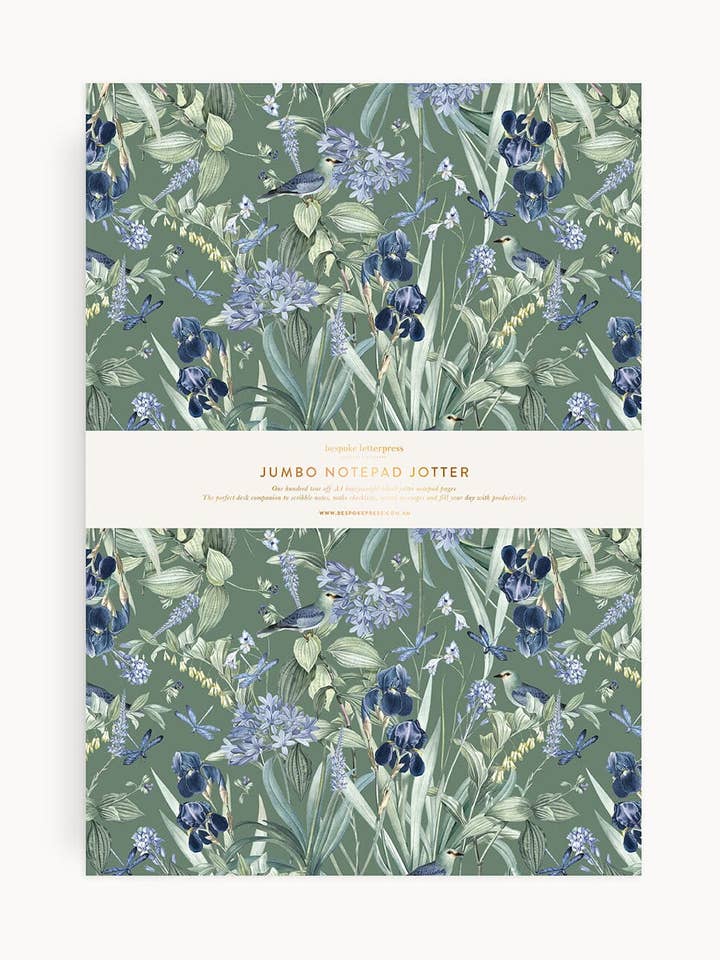 Indigo Haven Notepad Jumbo Jotter for wholesale by Bespoke Letterpress