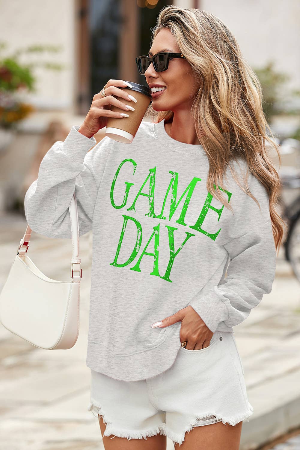 Little Daisy Closet - Wholesale Graphic Sweatshirt - Women's -  LDC GAME DAY Vintage Washed Letter Graphic Baggy Sweatshirt4