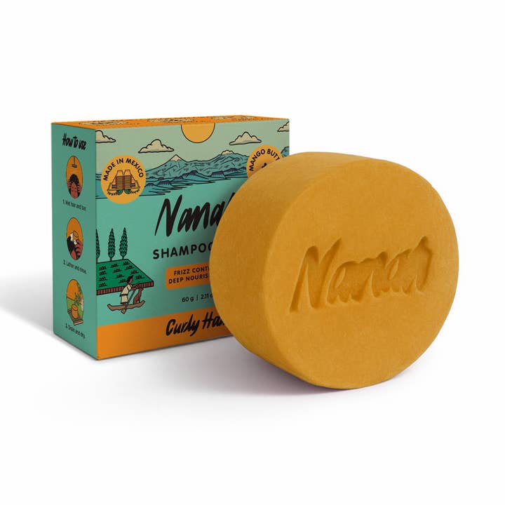 Shampoo Bar for Wavy, Curly & Coily Hair | Frizz Control & Deep Hydration | Made in Mexico | Plastic-Free | Waterless | Vegan | 2.12 oz (60 g) for wholesale by Nanah Mexico