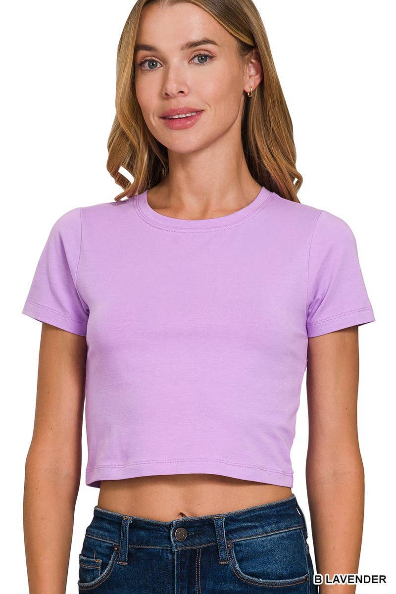 Vanilla Monkey – wholesale Stickad topp - Dam – Bomull Kortärmad Rund hals beskuren topp0