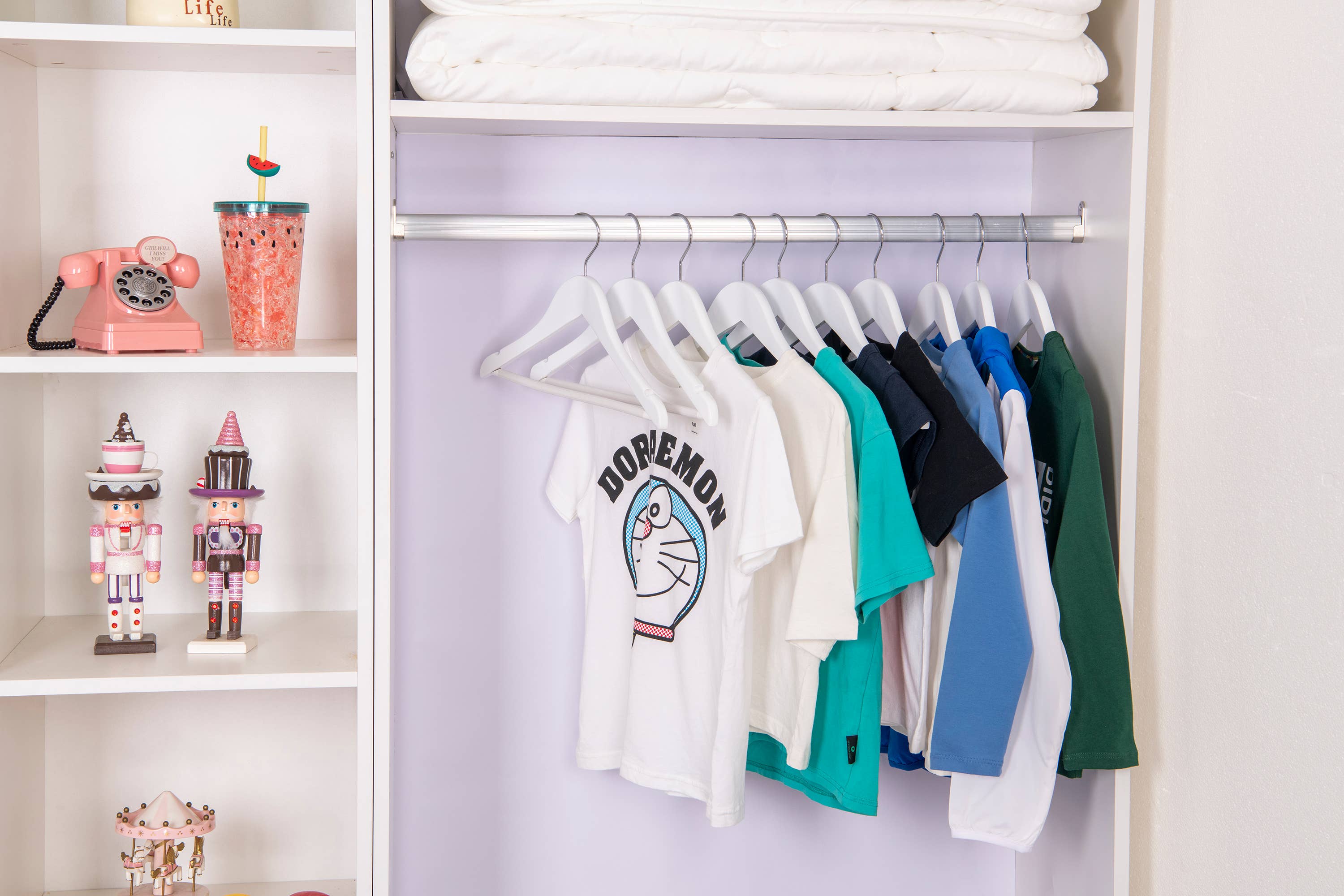 Quality Hangers - Venta al por mayor Percha para la ropa - Perchas de madera para niños de 30 cm con barra, 80 unidades blancas2