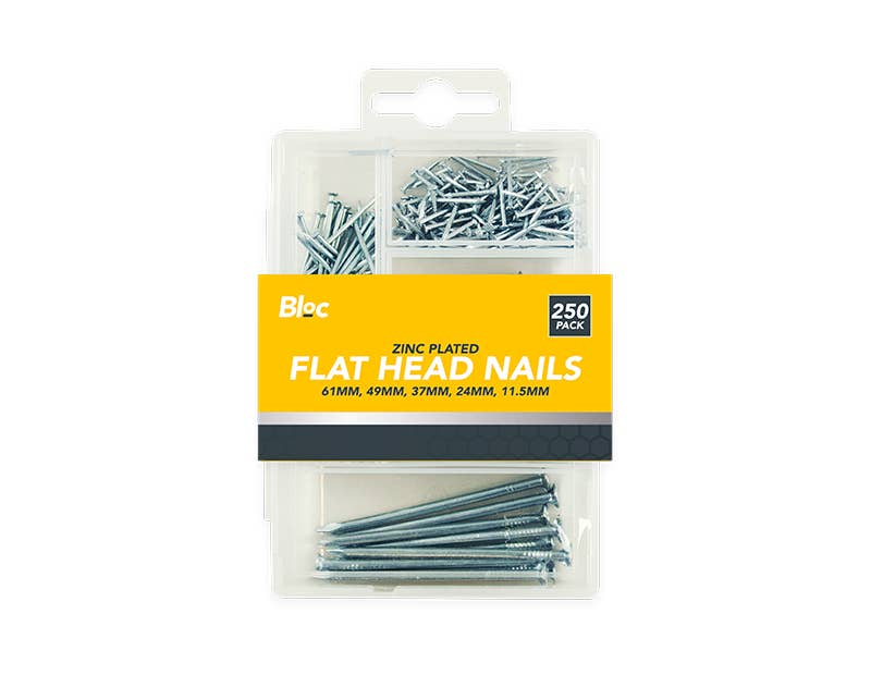 LMT-UK – wholesale Press-on/fake nails – Assorted Flat Head Nails - 250 Pack