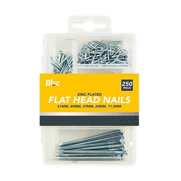 LMT-UK – wholesale Press-on/fake nails – Assorted Flat Head Nails - 250 Pack0