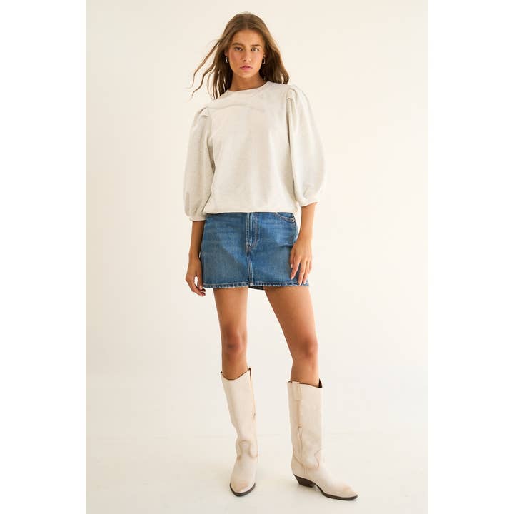 The GREii - Wholesale Sweatshirt - Women's - Premium French Terry Puff Sleeve Pullover19