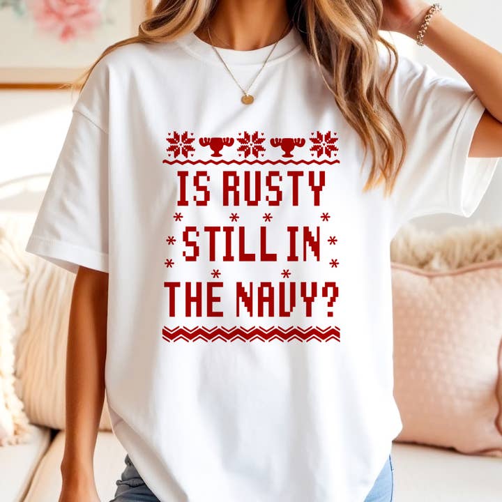 Is Rusty Still In The Navy Graphic Tee for wholesale by Urban Edge Co.