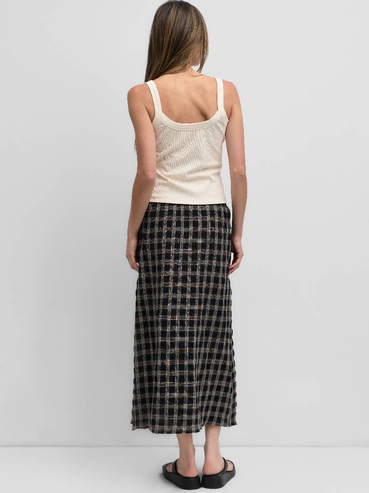 MOD REF - Wholesale Skirt - Women's - The Blake Skirt | Plaid Drawstring Midi Skirt