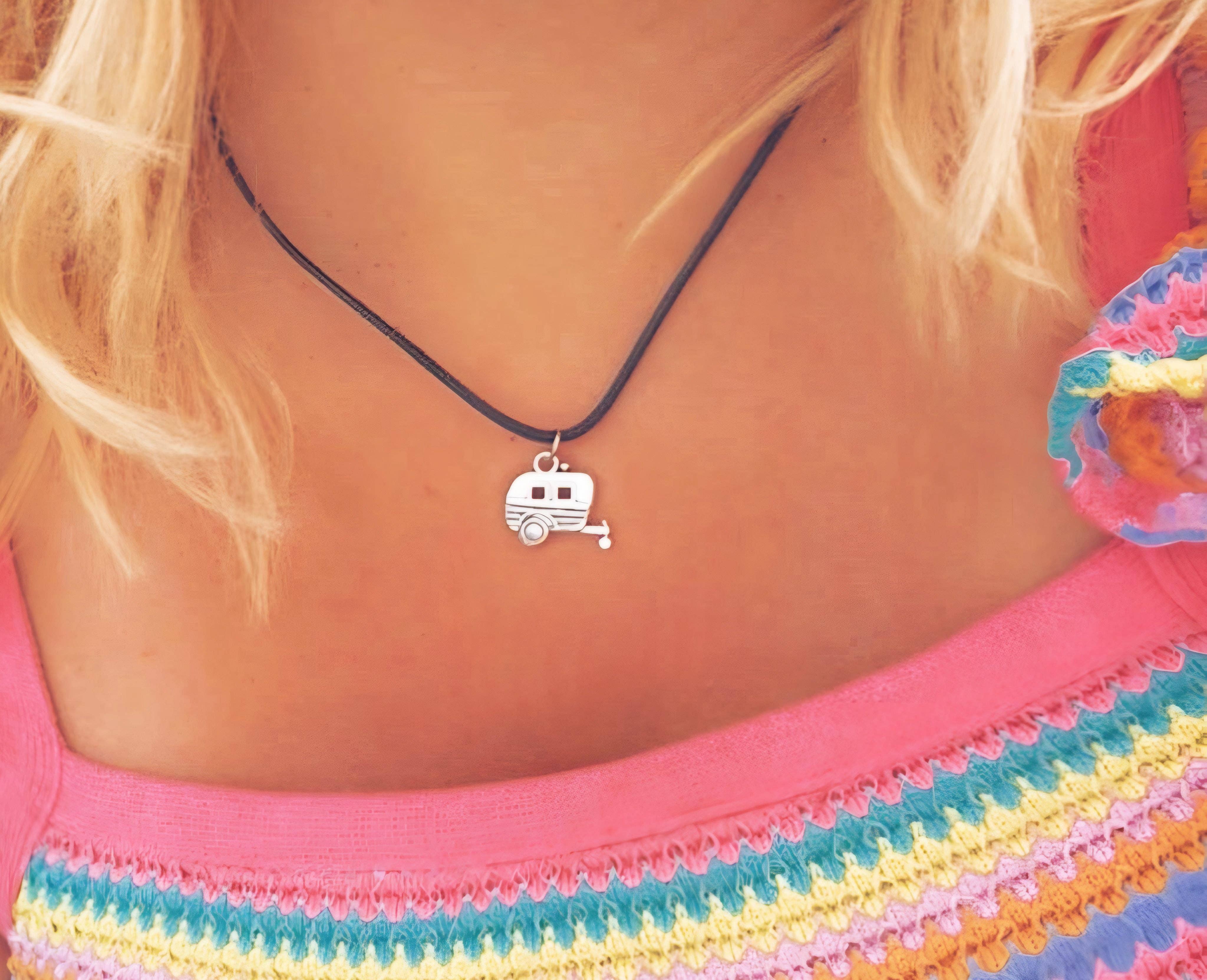 Turistadlv - Wholesale Pendant/Charm Necklace - Camping necklace, caravan necklace, camping gift, caravan charm, camper, camping jewelry, traveler gift, camper necklace1