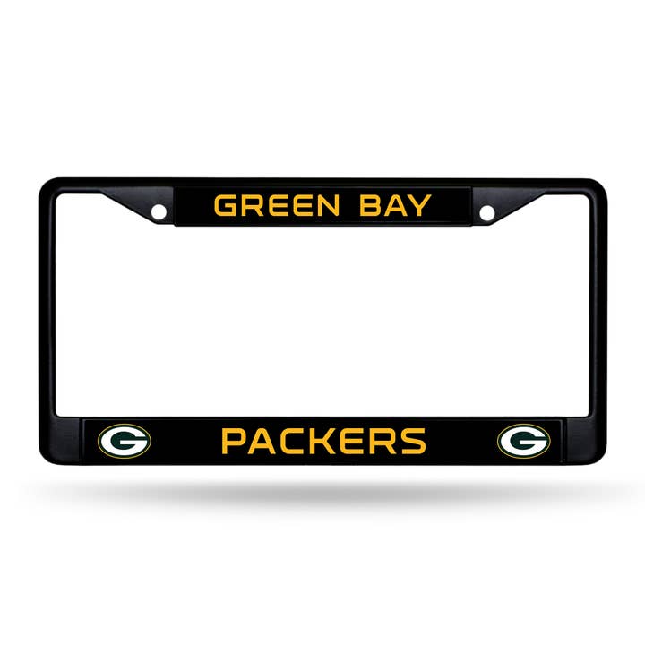 Cadre noir chromé NFL Football Green Bay Packers 12" x 6" pour la vente par Rico Industries
