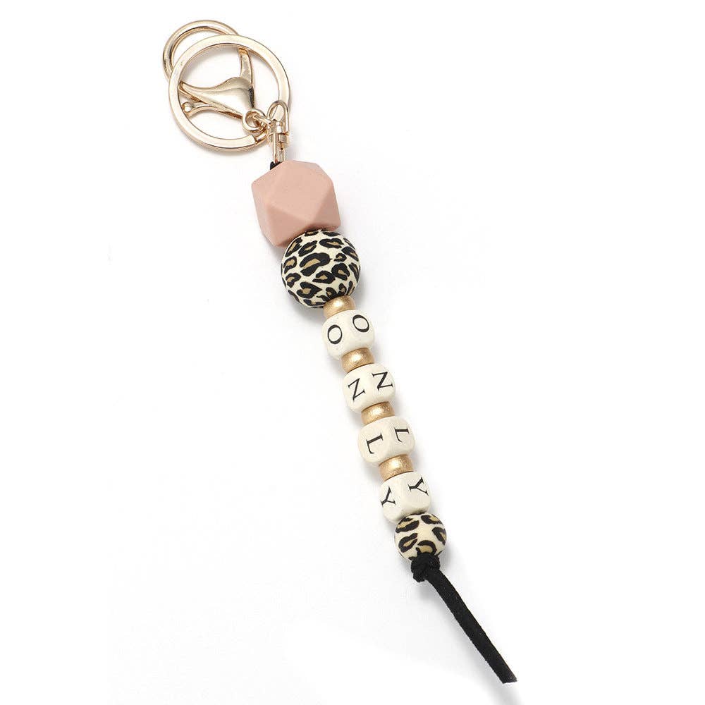 Mio Queena – wholesale Keychain – Women's – Silicone Wooden Letter Beaded Keychain6