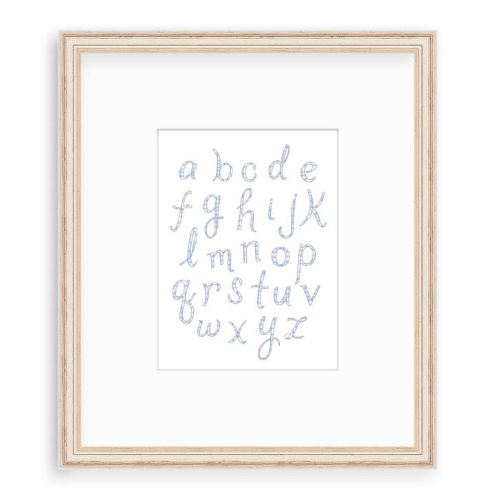 Alphabet Art Print on Bright White Card Stock for wholesale by Ethel B Designs