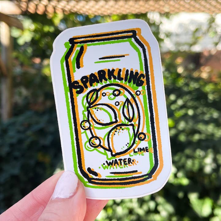 Sparkling Water Sticker for wholesale by Sidewalk Press