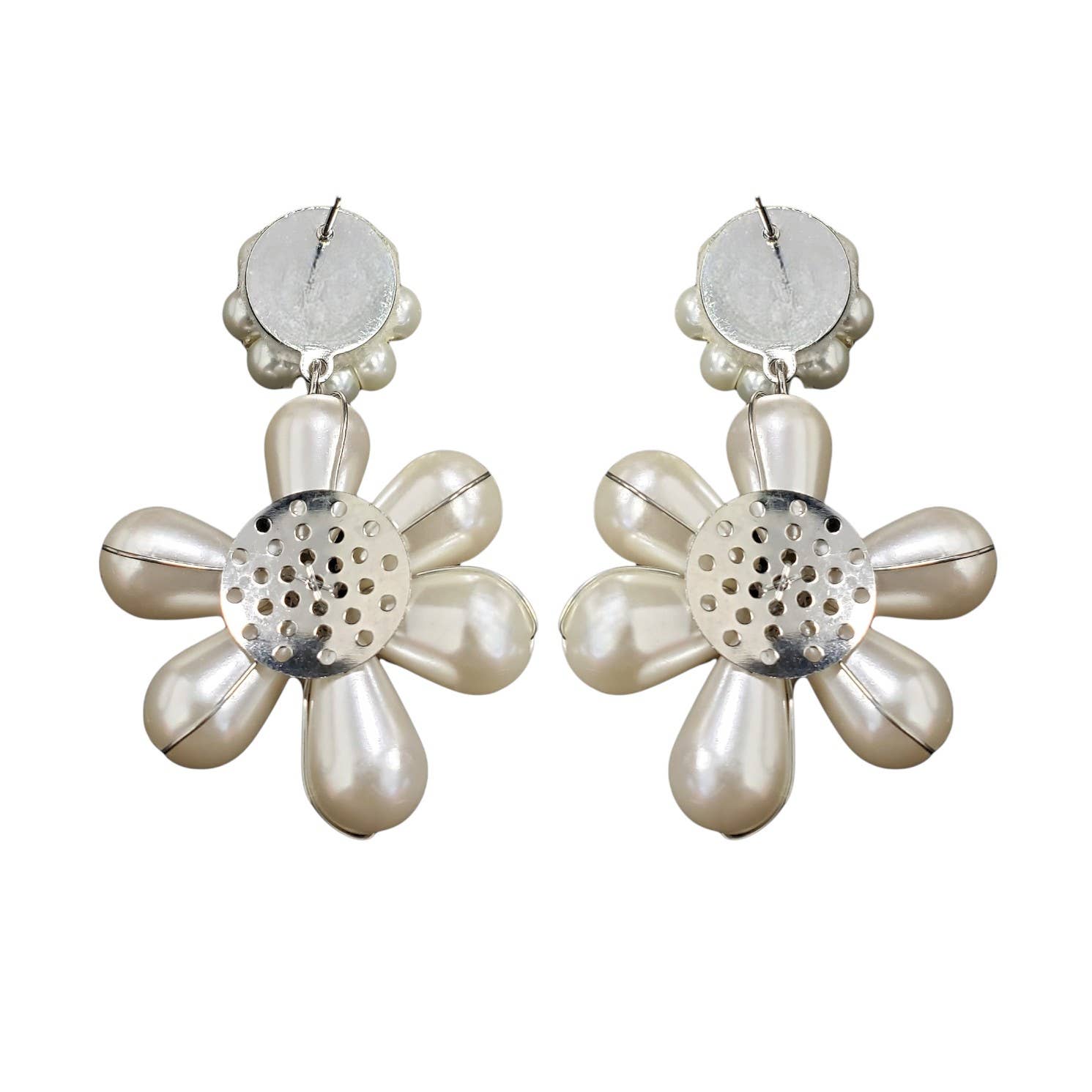 Bijoux Envie Statement Jewelry – wholesale Dangle earrings – Chunky Pearl Flower Statement Earrings | Handmade Jewelry1