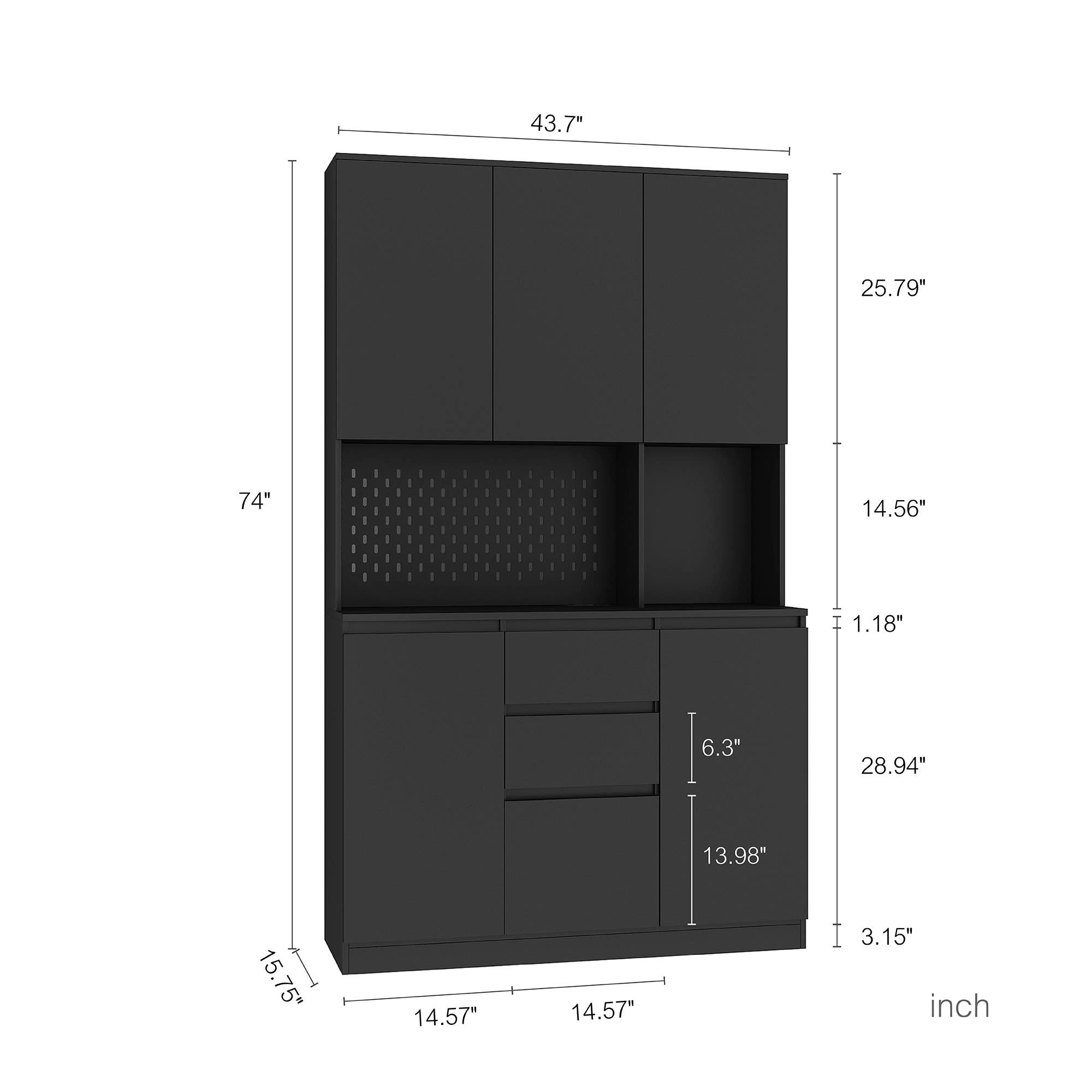 39F Inc. - Vente Armoire - Armoire de garde-manger 74", station de charge, support pour micro-ondes29