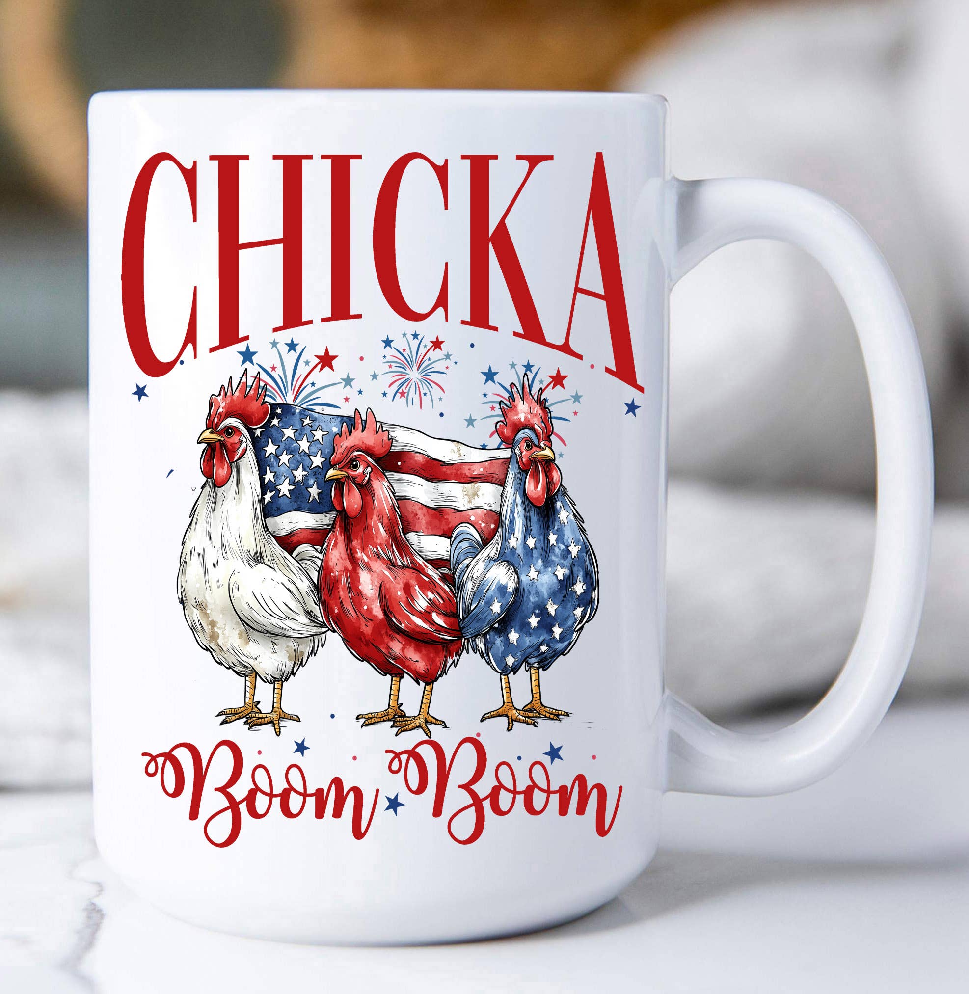 Avery Lane Gifts - Vendita all'ingrosso Tazza - Tazza da caffè Patriotic Chicka Boom Boom